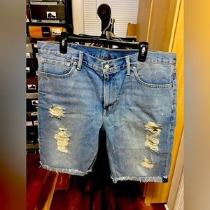 Levi’s Men’s 511 Slim-fit Cutoff Distressed Denim Shorts 38 waist